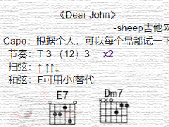 《Dear John》吉他谱_C调简单弹唱谱