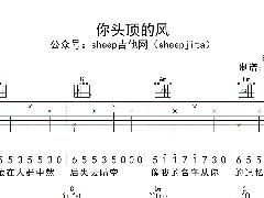 <b>《你头顶的风》吉他谱_C调简单弹唱谱</b>