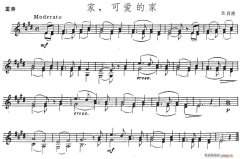 家，可爱的家（小提琴谱）