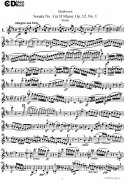 Violin Sonata No 1 in D Major Op 12 No 1小提琴谱
