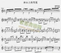 冰山上的雪莲 吉他独奏谱（五线谱）