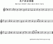 圣卢西亚国歌钢琴谱（Ameriacn Anthem sheet music：S