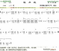 牡丹红 免费弹唱吉他谱_六线谱
