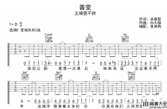 王靖雯_善变_吉他谱_C调简单版__善变