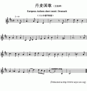 丹麦国歌钢琴谱(European Anthem sheet mu