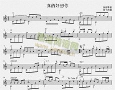 真的好想你（古典吉他独奏谱）
